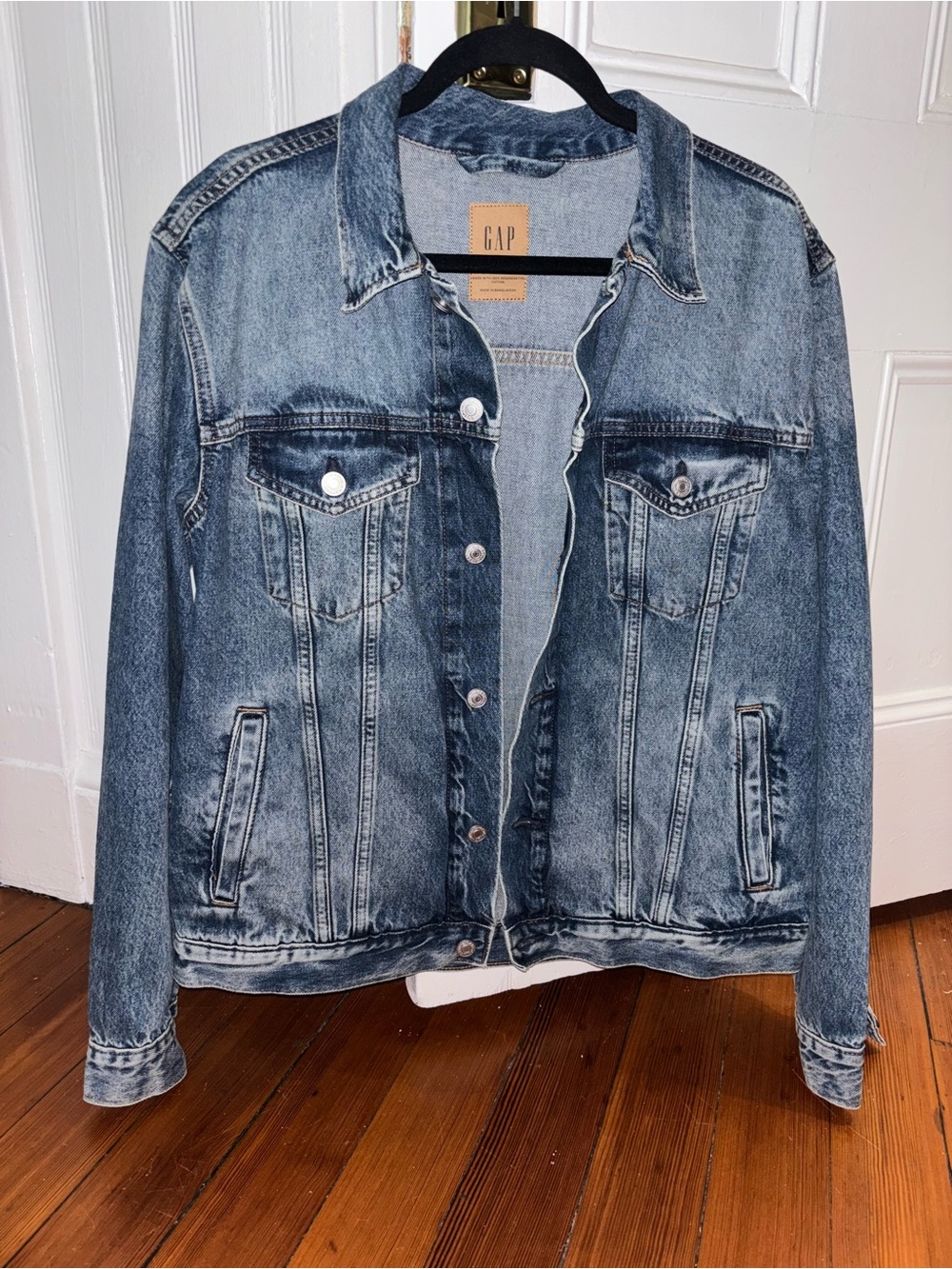 GAP Distressed Medium Blue Denim Jacket - Like New!